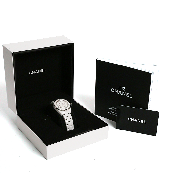 Chanel J12 Joaillerie watch in white ceramic Ref:  H2422 Circa  2000 - Detail D2