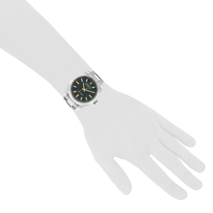 Rolex Milgauss watch in stainless steel Ref: 116400 Circa 2010 - Detail D1
