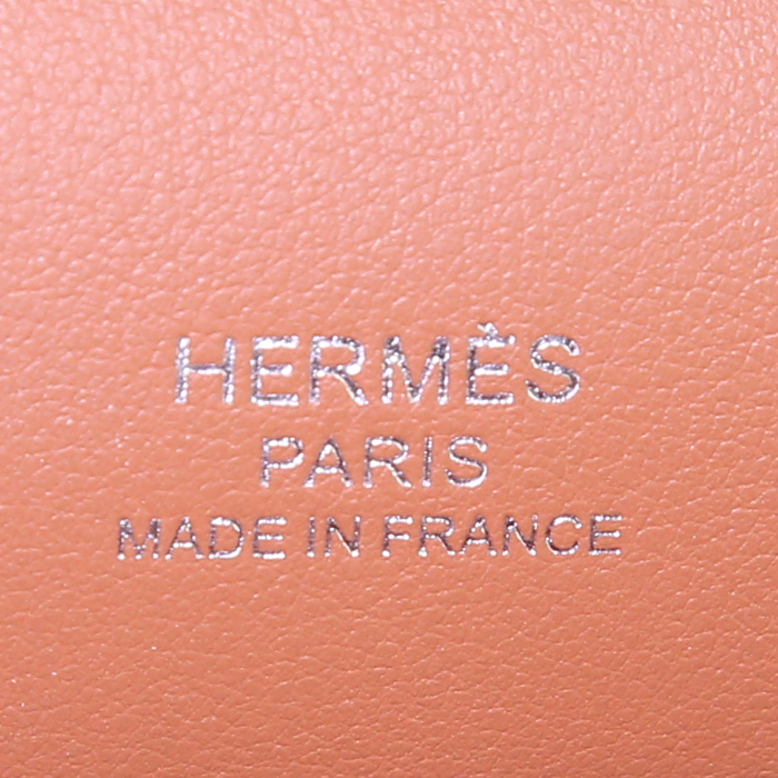 Borsa a tracolla Hermès Roulis Eperon D'Or in pelle Swift gold con motivo - Detail D3