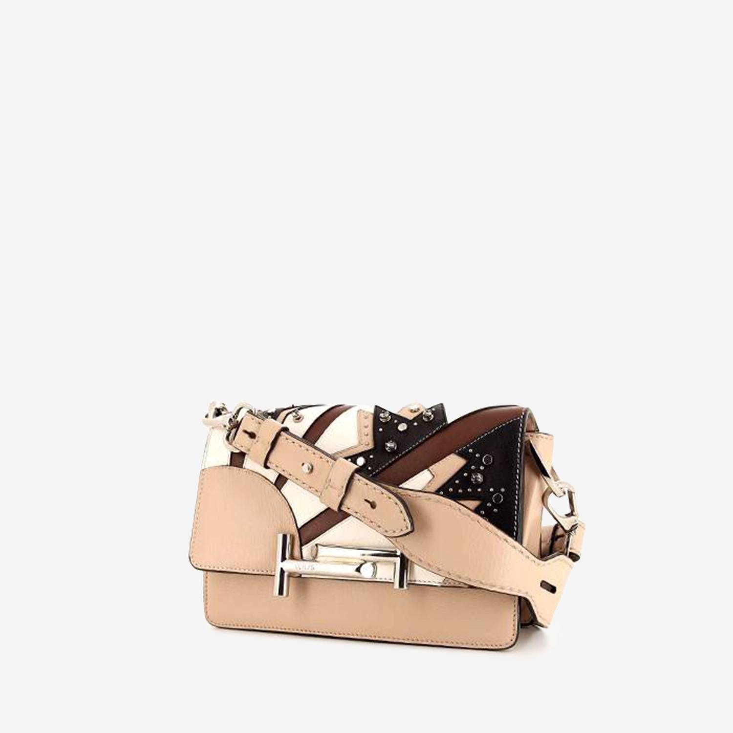 Tod's Double T Rock Strass shoulder bag in beige leather