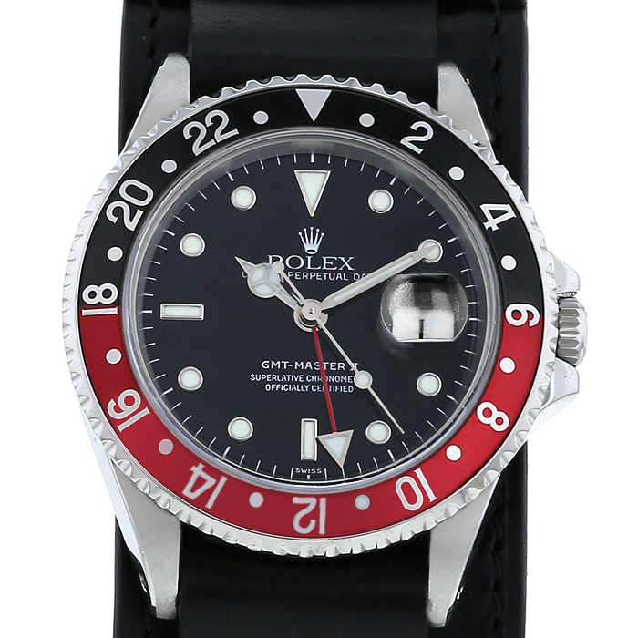 Rolex GMT-Master II watch in stainless steel Ref:  16710 Circa  1998 - Detail D1