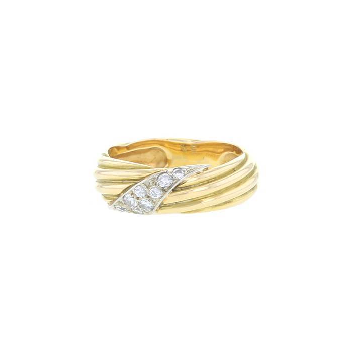 Chaumet 1970's ring in yellow gold,  white gold and diamonds - 00pp