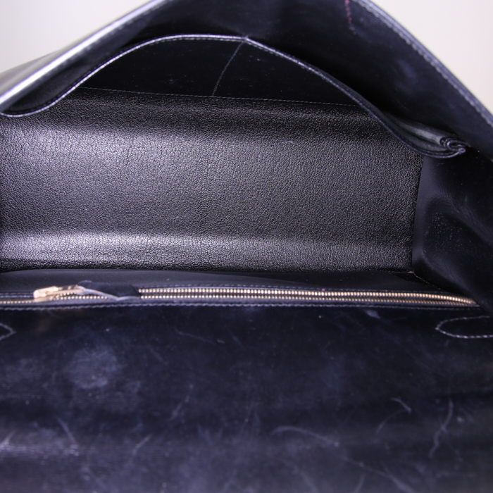 Hermes Kelly 32 cm handbag in black box leather - Detail D3