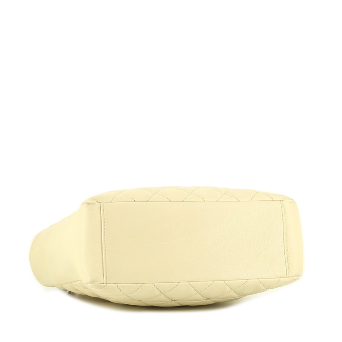 Borsa Chanel Shopping GST modello piccolo in pelle martellata e trapuntata beige - Detail D4
