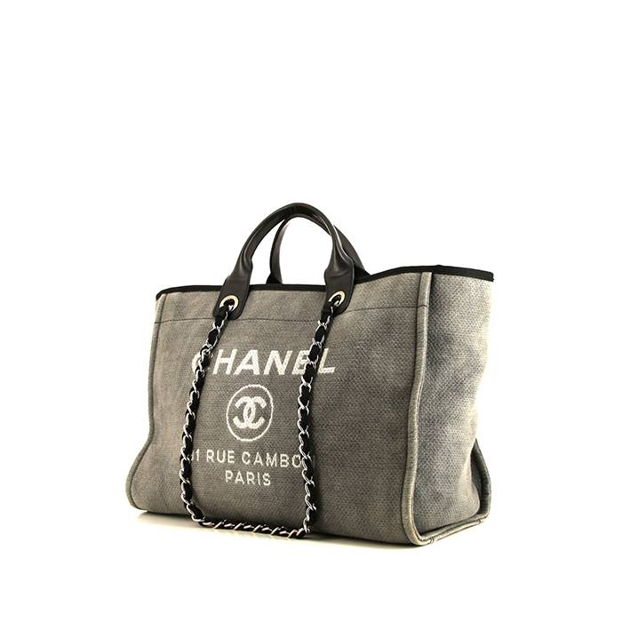 Chanel Small Deauville Shopping Bag Blue Boucle Silver Hardware  Madison  Avenue Couture