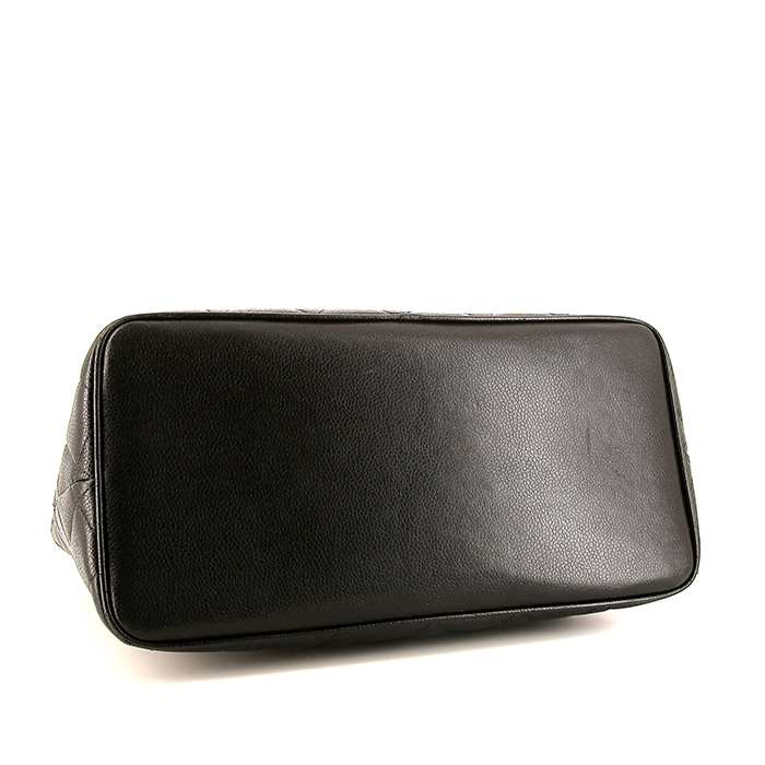 Chanel Medaillon - Bag handbag in black quilted grained leather - Detail D4