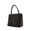 Sac à main Chanel Medaillon - Bag en cuir grainé matelassé noir - 00pp thumbnail
