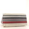 Chanel Deauville shopping bag in grey and red canvas and black leather - Detail D5 thumbnail