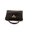Hermes Kelly 32 cm handbag in chocolate brown box leather - 360 Front thumbnail