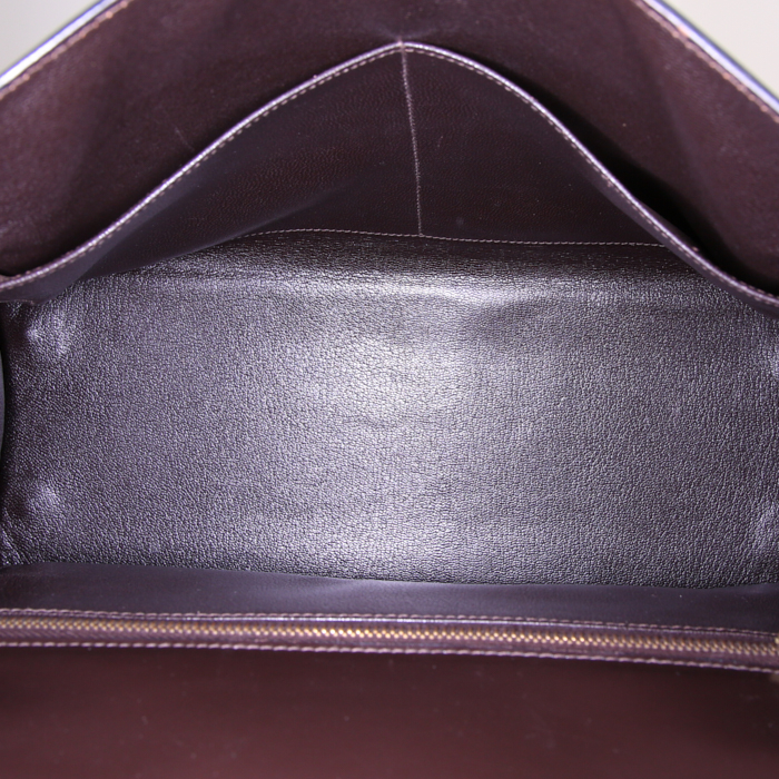 Hermes Kelly 32 cm handbag in chocolate brown box leather - Detail D3