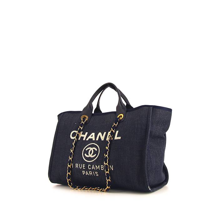 Chanel Deauville Blue Large Shopping Tote Bag  I MISS YOU VINTAGE