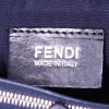 Bolso de mano Fendi 2 Jours pequeño en cuero azul oscuro y raffia beige - Detail D4 thumbnail