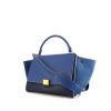 Celine Trapeze handbag in blue leather and blue suede - 00pp thumbnail