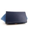 Celine Trapeze handbag in blue leather and blue suede - Detail D5 thumbnail