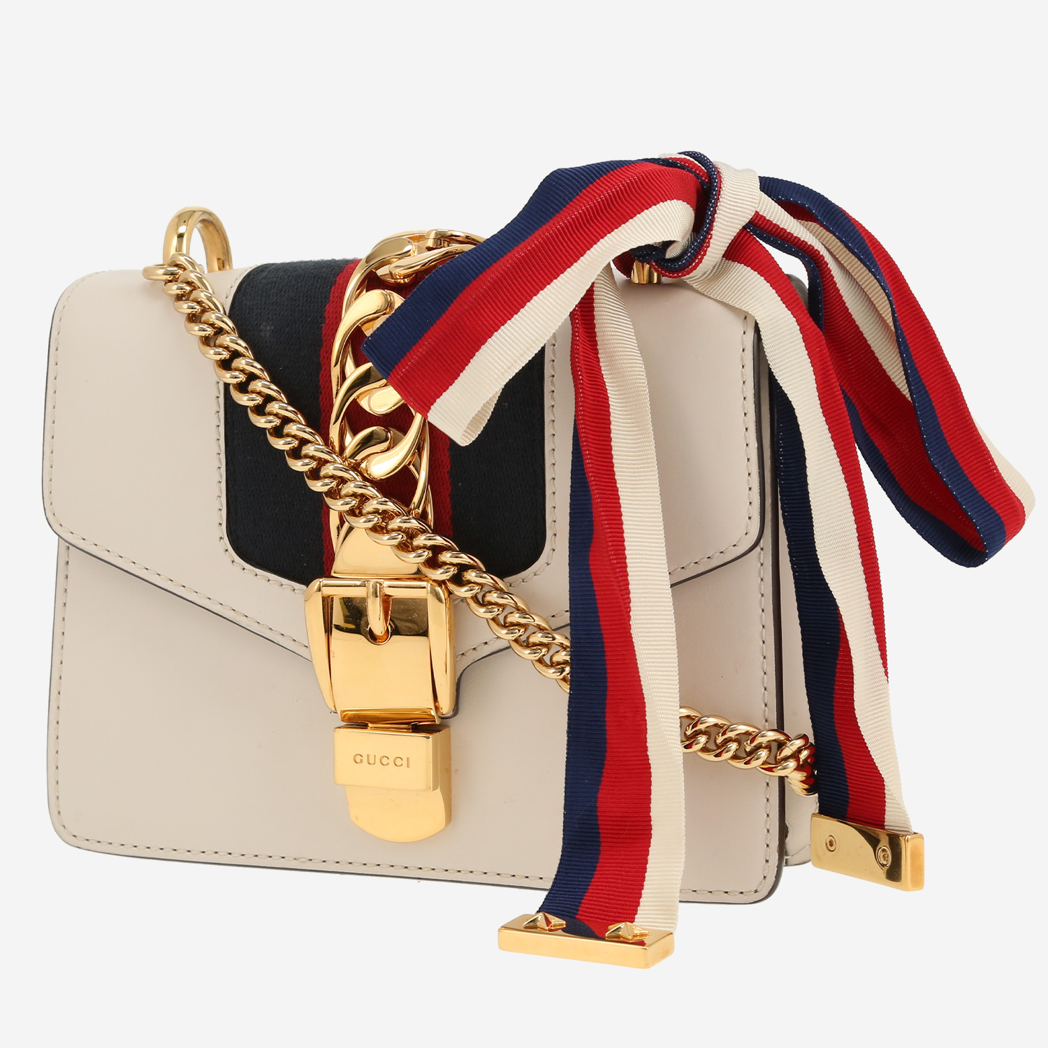 Gucci Sylvie shoulder bag in white leather