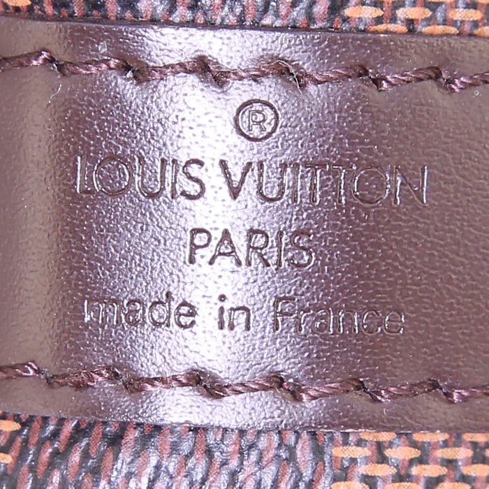 Bolso de mano Louis Vuitton Speedy 30 en lona a cuadros ébano y cuero marrón - Detail D4