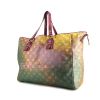 Shopping bag Louis Vuitton Editions Limitées in tela monogram gialla rosa e verde e pelle rosa - 00pp thumbnail