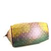 Louis Vuitton Editions Limitées shopping bag in yellow, pink and green monogram canvas and pink leather - Detail D4 thumbnail