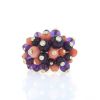 Cartier Délice de Goa ring in yellow gold,  coral and amethysts - 360 thumbnail