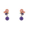 Half-articulated Cartier Délice de Goa earrings in yellow gold,  amethysts and coral - 00pp thumbnail