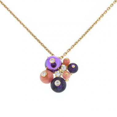 Cartier Délice de Goa necklace in yellow gold,  amethysts and coral