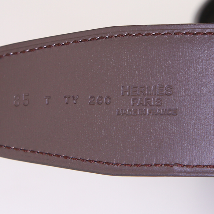 Cintura Hermès in pelle marrone - Detail D1