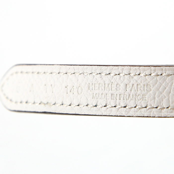 Hermès Ceinture Focus belt in white epsom leather - Detail D1