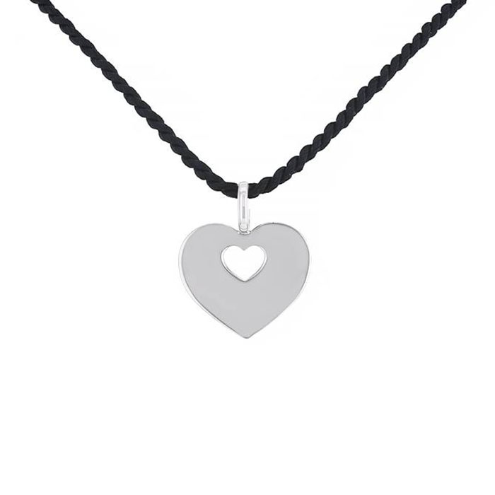 Colgante Poiray Coeur Secret modelo mediano en oro blanco