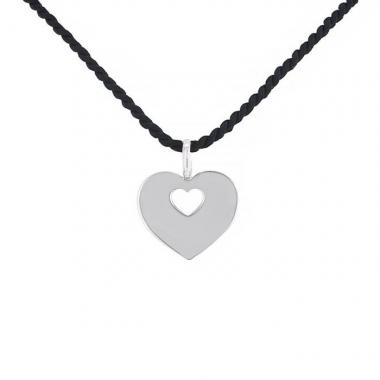 Pendentif Poiray Coeur Secret moyen modèle en or blanc Pendentif Poiray Coeur Secret moyen modèle en or blanc
