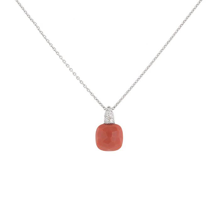Collier Pomellato Capri en or blanc,  diamants et corail