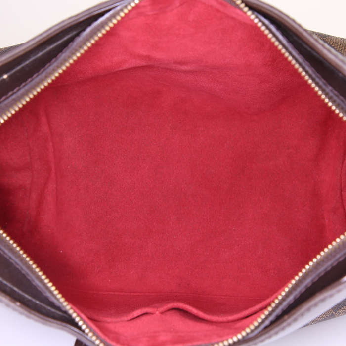 Louis Vuitton Sistina handbag in ebene damier canvas and brown - Detail D2
