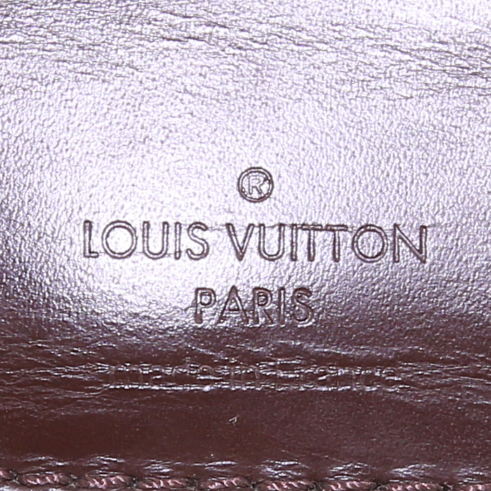 Bolso de mano Louis Vuitton Sistina en lona a cuadros revestida ébano y cuero esmaltado marrón - Detail D3