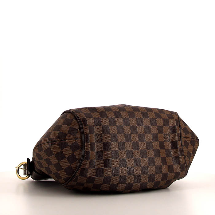 Louis Vuitton Sistina handbag in ebene damier canvas and brown - Detail D4