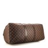 Louis Vuitton Keepall 50 cm travel bag in ebene damier canvas and brown leather - Detail D4 thumbnail