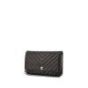Borsa a tracolla Chanel Wallet on Chain in pelle trapuntata a zigzag nera - 00pp thumbnail