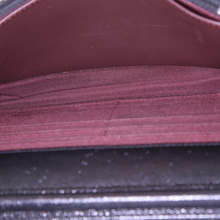 Borsa a tracolla Chanel Wallet on Chain in pelle trapuntata a zigzag nera - Detail D3