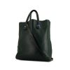 Hermes Victoria shopping bag in green Fjord leather and blue Courchevel leather - 00pp thumbnail