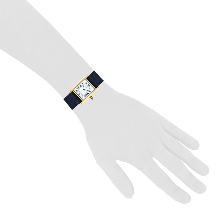 Montre Cartier Tank Louis Cartier en or jaune Ref : 78087 Vers 1990 - Detail D1