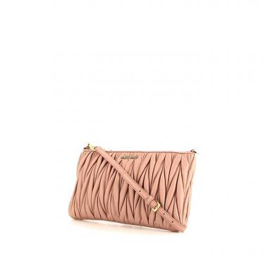 Bolso bandolera Miu Miu Nappa en cuero acolchado rosa