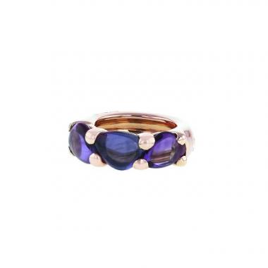 Pomellato Sassi ring in pink gold and amethysts