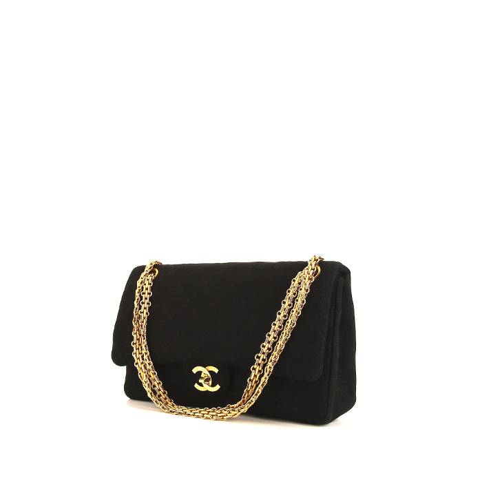 Chanel Vintage handbag in black quilted jersey - 00pp