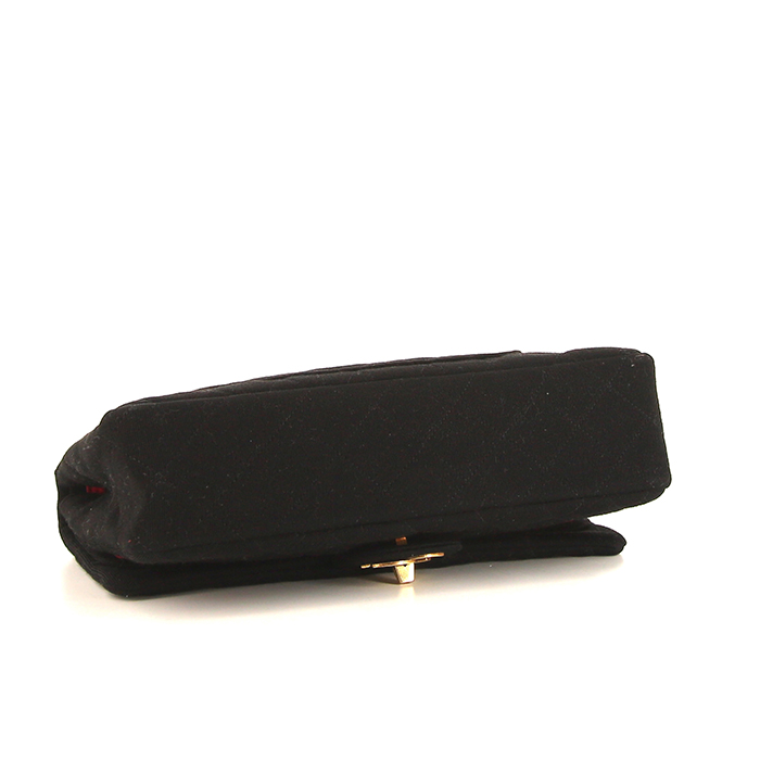 Bolso de mano Chanel Vintage en jersey acolchado negro - Detail D5