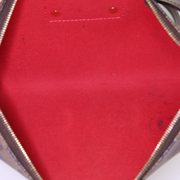 Borsa Louis Vuitton Eva in tela a scacchi ebana e pelle marrone - Detail D3