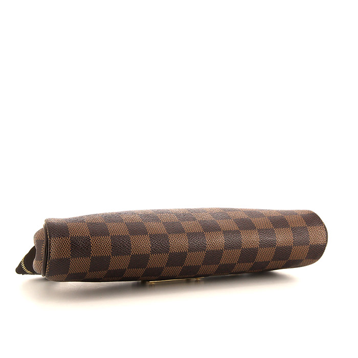 Louis Vuitton Eva handbag in ebene damier canvas and brown leather - Detail D5