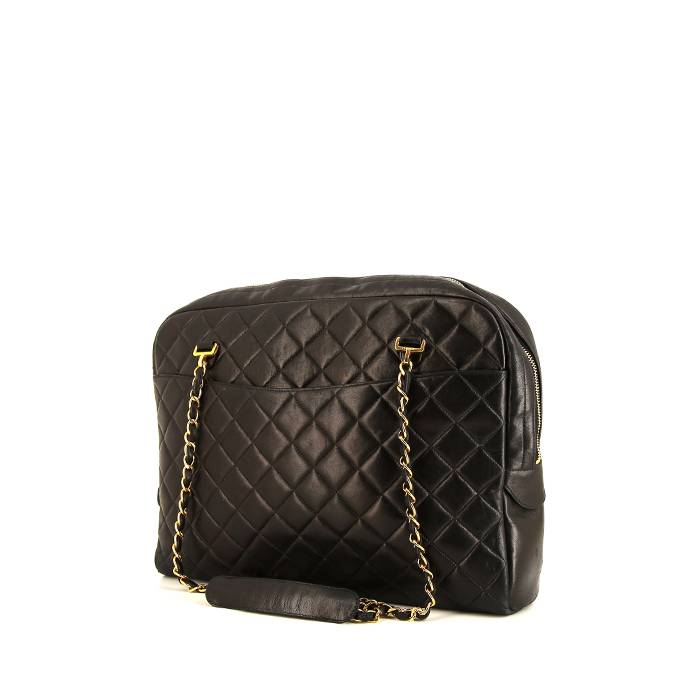 Chanel Grand Shopping shopping bag in black quilted leather - 00pp
