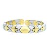 Hald-rigid open Bulgari Parentesi bracelet in yellow gold and stainless steel - 00pp thumbnail