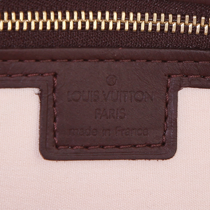 Bolso de mano Louis Vuitton Alma Editions Limitées en lona Monogram Idylle rosa y color burdeos y cuero color burdeos - Detail D3
