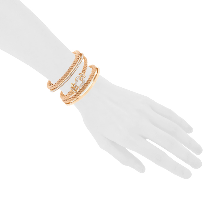 Fred Force 10 cuff bracelet in pink gold and diamonds - Detail D1