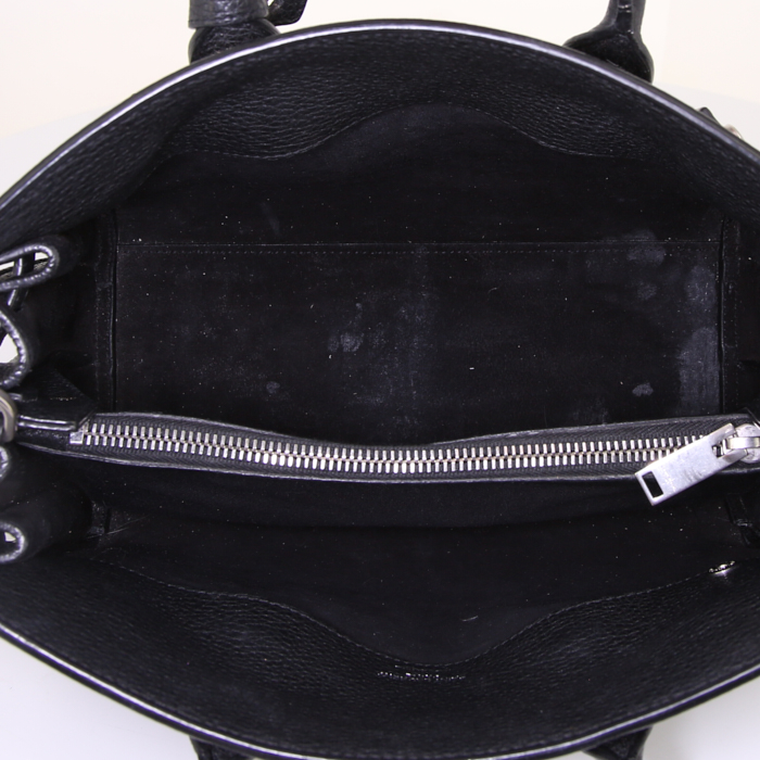 Borsa Saint Laurent Sac de jour Baby in pelle martellata nera - Detail D3