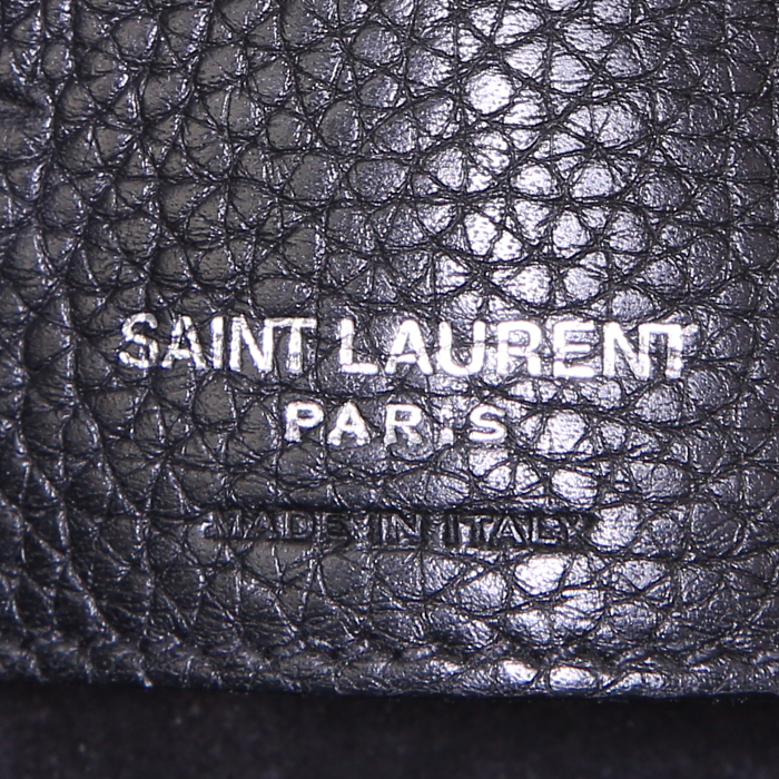 Saint Laurent Sac de jour Baby handbag in black grained leather - Detail D4